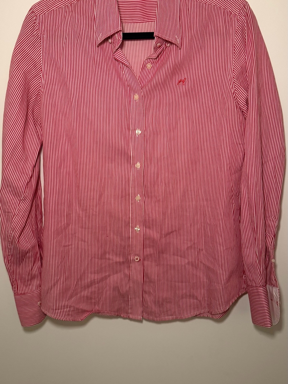 Women’s Pink Striped Button-Up Blouse